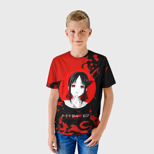 Детская футболка 3D с принтом Love  is  war  Госпожа   Кагуя  Синомия, фото на моделе #1