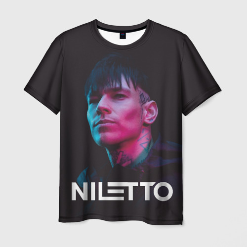 Мужская футболка 3D с принтом Нилетто - портрет, вид спереди #2