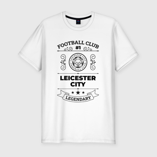 Мужская футболка хлопок Slim с принтом Leicester City: Football Club Number 1 Legendary, вид спереди #2