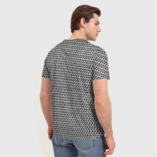 Мужская футболка 3D с принтом Железная кольчуга, вид сзади #2