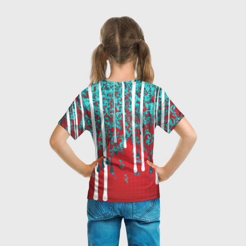 Детская футболка 3D с принтом Hip hop - Music, вид сзади #2