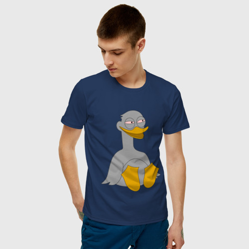 Мужская футболка с принтом Два весёлых гуся СЕРЫЙ, фото на моделе #1