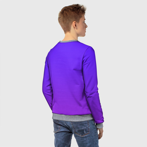 Детский 3D свитшот с принтом Fall Guy violet, вид сзади #2