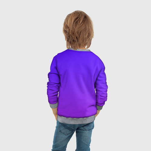 Детский 3D свитшот с принтом Fall Guy violet, вид сзади #2