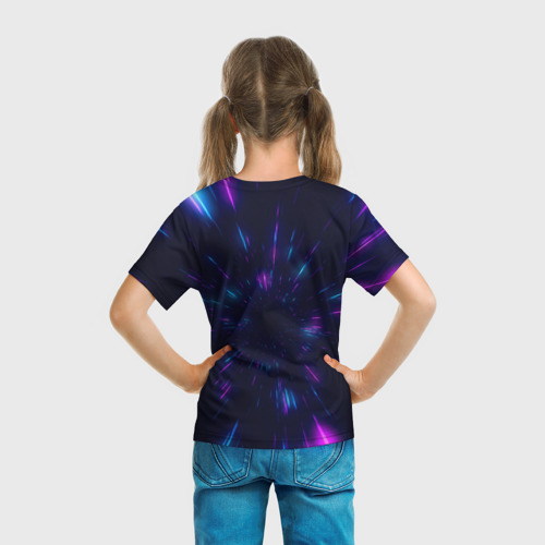 Детская 3D футболка с принтом Неоновый Standoff 2 | NEON COLORS, вид сзади #2