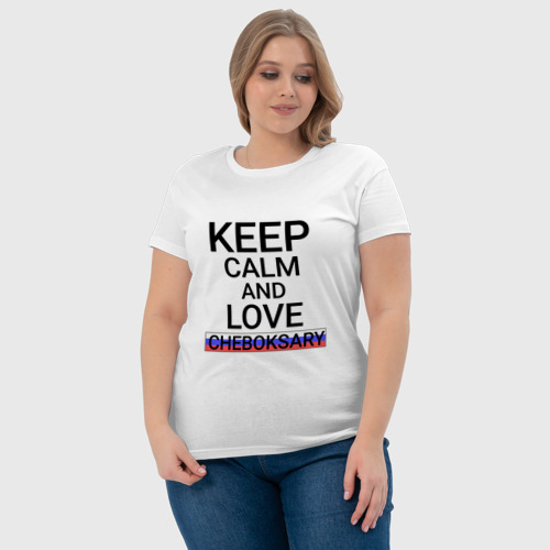 Женская футболка хлопок с принтом Keep calm Cheboksary (Чебоксары), фото #4