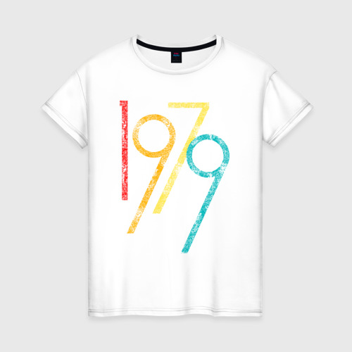 Женская футболка хлопок с принтом Огромное число 1979, вид спереди #2