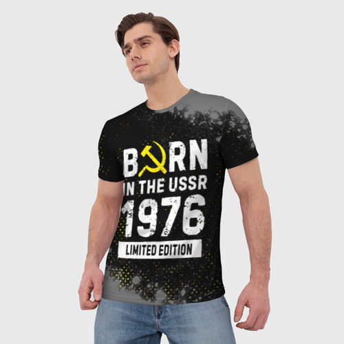 Мужская футболка 3D с принтом Born In The USSR 1976 year Limited Edition, фото на моделе #1