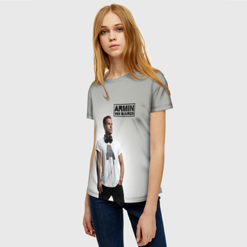 Женская 3D футболка с принтом Армин ван Бюрен, фото на моделе #1