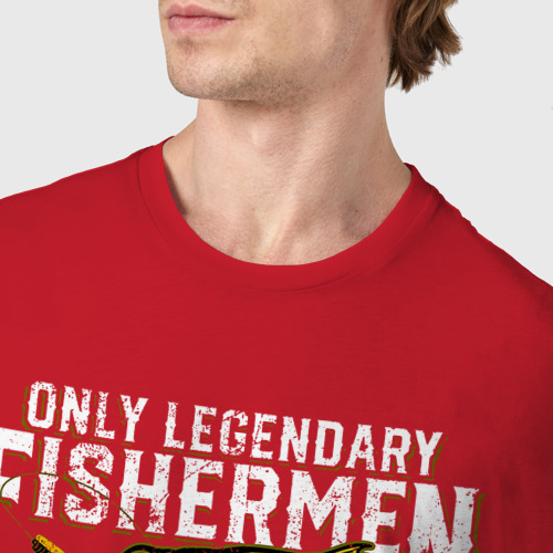 Мужская футболка хлопок с принтом Только легендарные рыбаки рождаются в 1981, фото #4