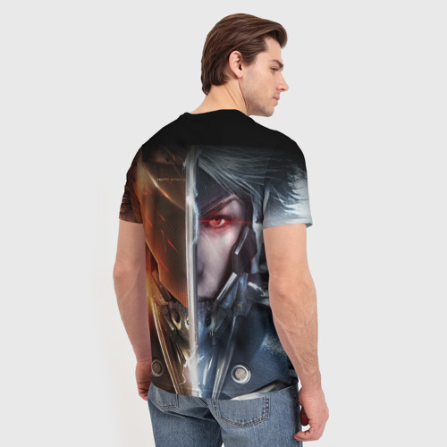 Мужская футболка 3D с принтом Metal gear Rising самурай, вид сзади #2