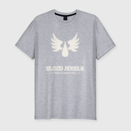 Мужская футболка хлопок Slim с принтом Кровавые ангелы лого (винтаж), вид спереди #2