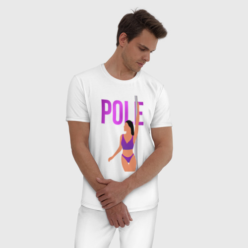 Мужская пижама хлопок с принтом Влюблена в pole dance, фото на моделе #1