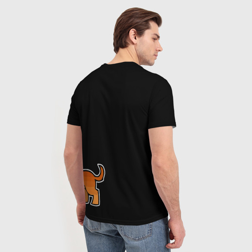 Мужская футболка 3D с принтом Длинная Такса, вид сзади #2