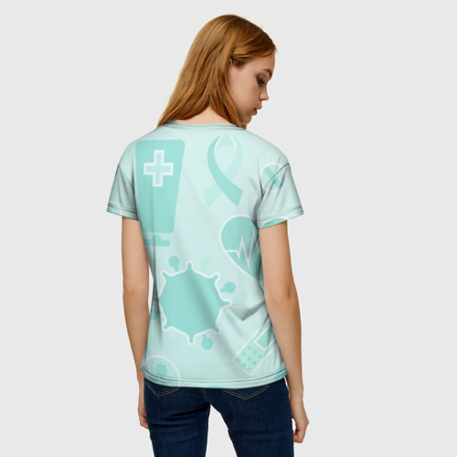 Женская футболка 3D с принтом Медицинские профессии, вид сзади #2