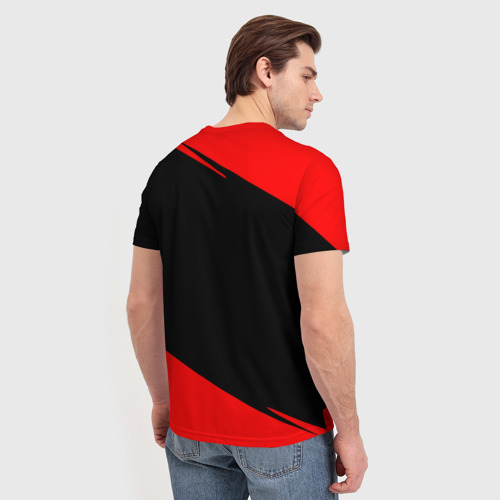Мужская 3D футболка с принтом Evanescence - в красном цвете, вид сзади #2