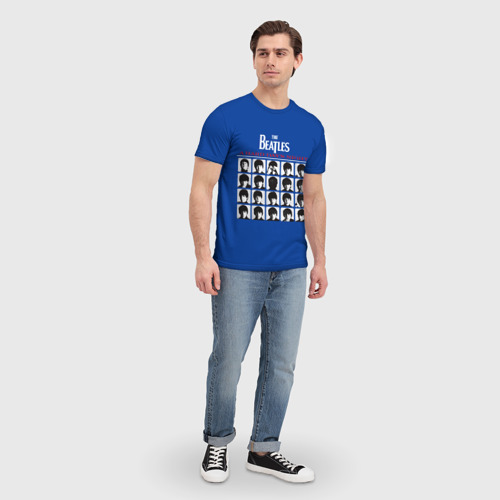 Мужская 3D футболка с принтом The Beatles - A Hard Day's Night, вид сбоку #3