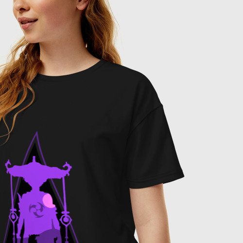 Женская футболка хлопок Oversize с принтом Геншин Импакт Скарамучча, фото на моделе #1