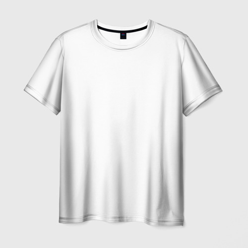 Мужская 3D футболка с принтом Белая базовая 2, вид спереди #2