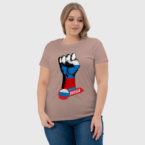 Женская футболка хлопок с принтом Сжатый кулак Made in Russia, фото #4