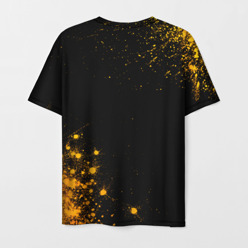 Мужская 3D футболка с принтом Sevilla - Gold Gradient, вид сзади #1
