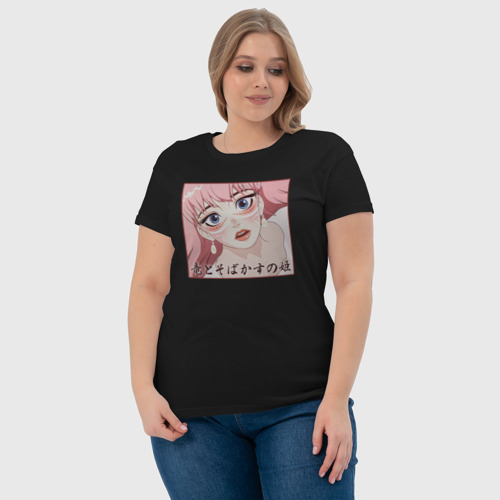 Женская футболка хлопок с принтом Красавица и дракон - принцесса с веснушками, фото #4