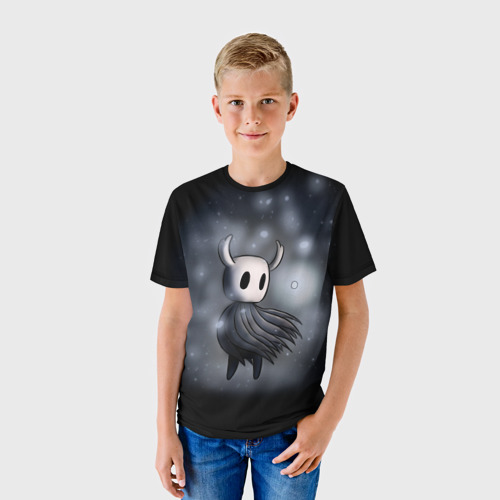 Детская футболка 3D с принтом Hollow Knight ветер, фото на моделе #1