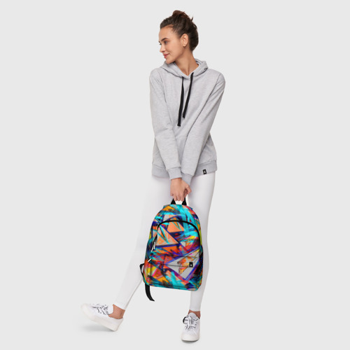 Рюкзак 3D с принтом Яркий неоновый абстрактный узор, фото #6