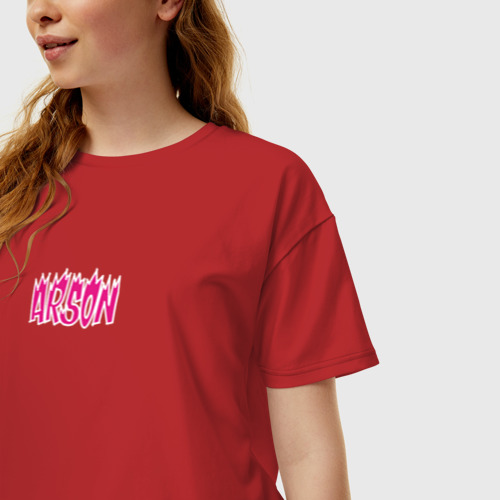 Женская футболка хлопок Oversize с принтом Arson ver 2 j-hope BTS, фото на моделе #1