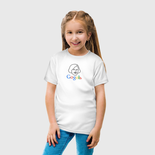 Детская футболка хлопок с принтом Gogolь - наш ответ Google!, вид сбоку #3