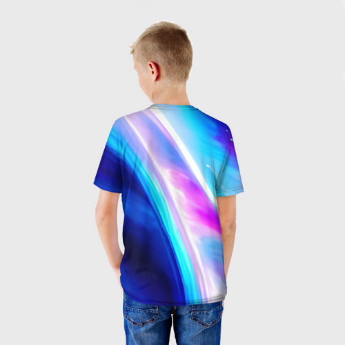 Детская футболка 3D с принтом Звездная вспышка, вид сзади #2