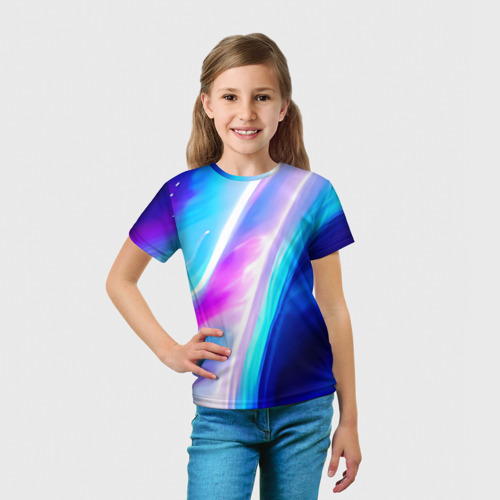 Детская футболка 3D с принтом Звездная вспышка, вид сбоку #3