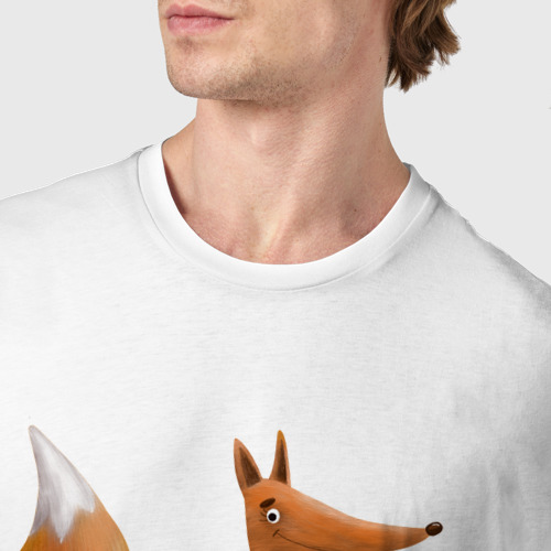 Мужская футболка хлопок с принтом Беременная лисица, фото #4