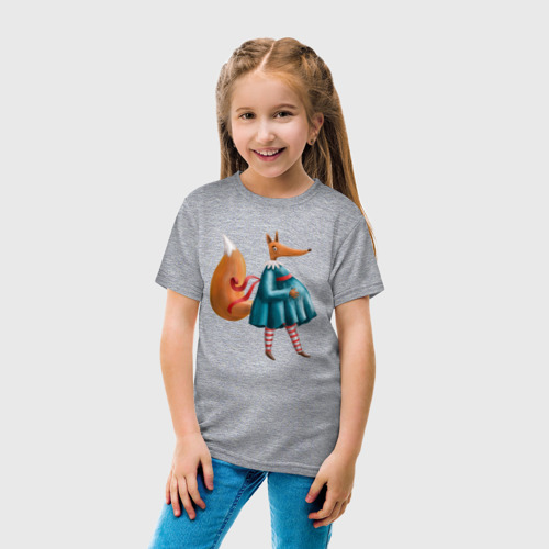 Детская футболка хлопок с принтом Беременная лисица, вид сбоку #3