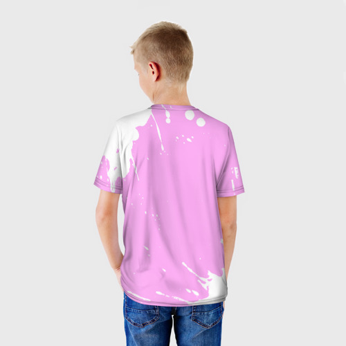 Детская футболка 3D с принтом Ната кошечка с сердечком, вид сзади #2