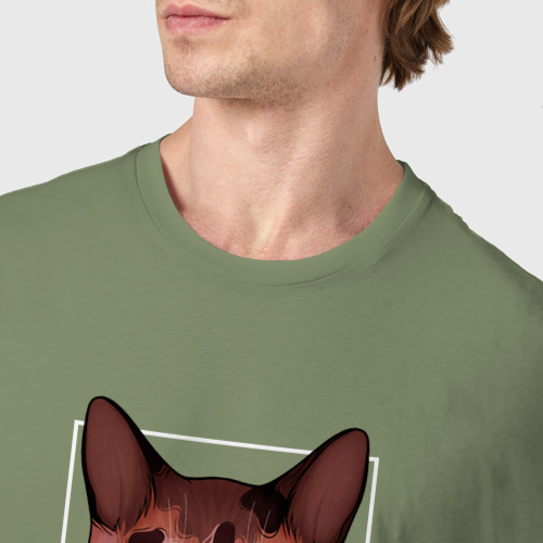 Мужская футболка хлопок с принтом Бурманская кошка, фото #4