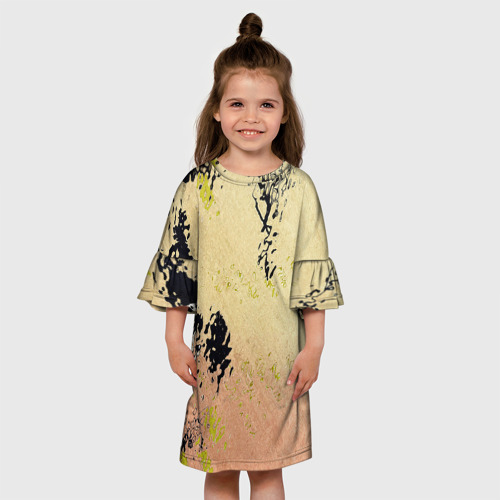 Детское платье 3D с принтом Кляксы на воде, вид сбоку #3
