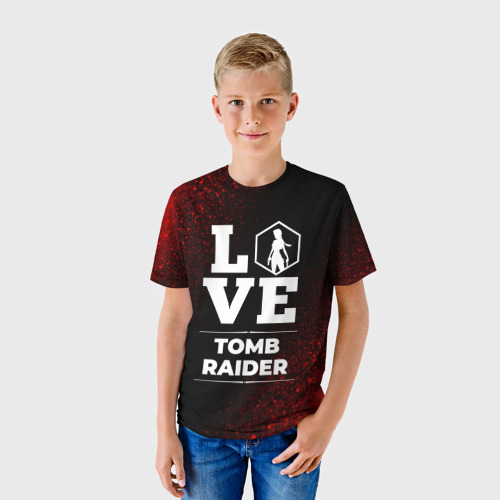 Детская 3D футболка с принтом Tomb Raider love классика, фото на моделе #1