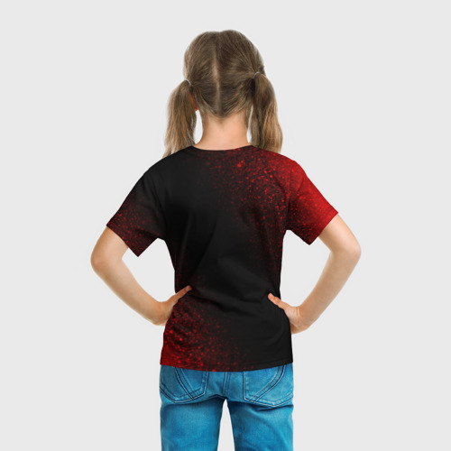Детская 3D футболка с принтом Tomb Raider love классика, вид сзади #2