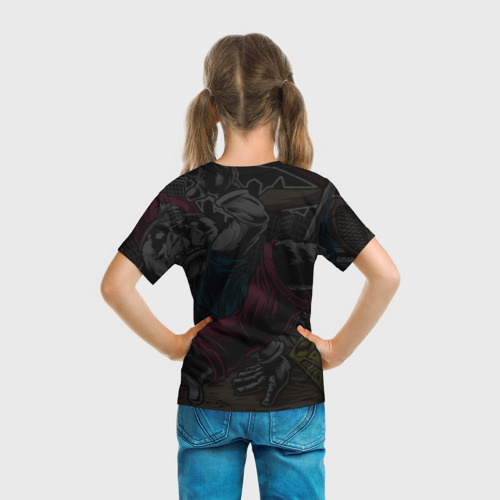 Детская 3D футболка с принтом Панда танцует Брейк-данс, вид сзади #2