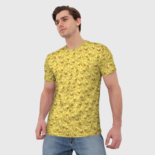 Мужская футболка 3D с принтом Утиный принт, фото на моделе #1