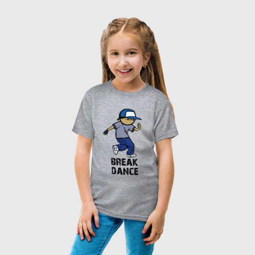 Детская футболка хлопок с принтом Breakdance boy, вид сбоку #3