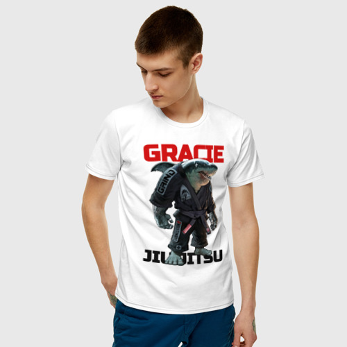 Мужская футболка с принтом Gracie Jiu-Jitsu, фото на моделе #1