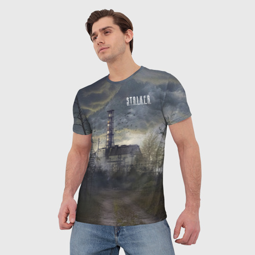 Мужская 3D футболка с принтом STALKER Дорога К ЧАЭС, фото на моделе #1
