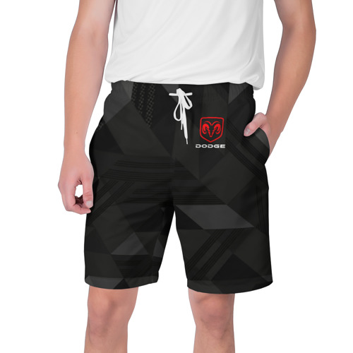 Мужские шорты 3D с принтом Dodge - абстракция, вид спереди #2