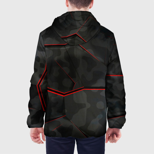 Мужская куртка 3D с принтом Dodge абстракция спорт, вид сзади #2
