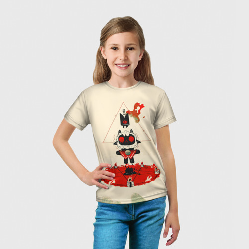 Детская футболка 3D с принтом Cult of the lamb art, вид сбоку #3