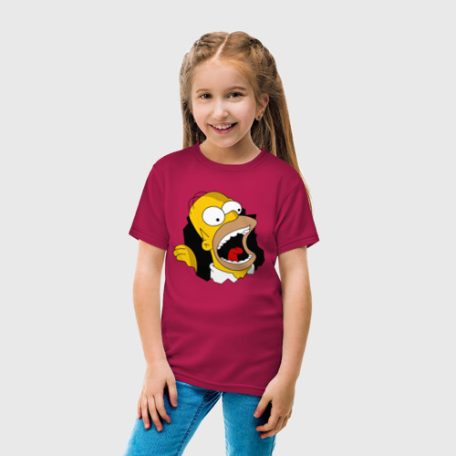 Детская футболка хлопок с принтом Симпсон Помогите!, вид сбоку #3