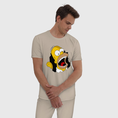 Мужская пижама хлопок с принтом Симпсон Помогите!, фото на моделе #1