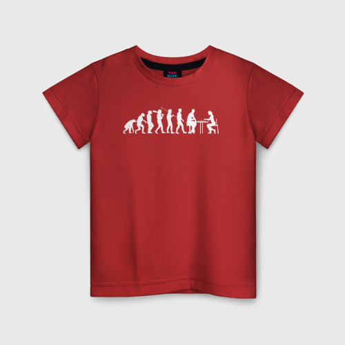 Детская футболка хлопок с принтом Шахматная эволюция, вид спереди #2